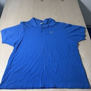Vintage Lacoste Shirt Mens 8 Blue Polo Logo Short‎ Sleeve Cotton Adult